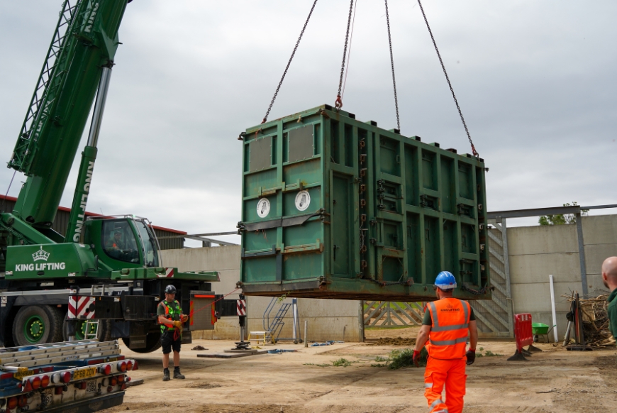 The team at Noah's Ark Zoo Farm moving their new elephant 